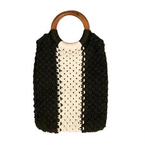 Laude the Label Mini Macramé Bag with Wooden Handles